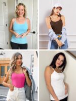 V FOR CITY Women's Shelf Bra Camisole Tops Adjustable Spaghetti Strap Cami Tank Cotton Undershirts 2 Pack - Image 7