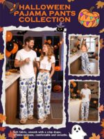 RMCMS Couples Cute Halloween Ghost Pumpkin Print Pajama Pants Sleep Lounge Pjs Bottoms with Pockets - Image 5