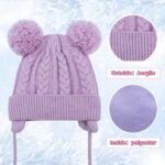 Duoyeree Toddler Winter Hat with Earflap Scarf Hood Thick Warm Kids Skull Cap for Baby Girls Boys - Image 6