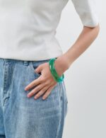 Chunky Acrylic Bangles Bracelets For Women Geometric Acrylic Resin Acetate Mottled Wide Bangle Bracelet Statement Colorful Bangles for Party - Image 4