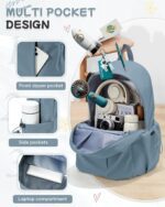 Small Blue Backpack for School Women Girls, Waterproof Bookbag Cute High School Backpack for Men Teen Boys, Lightweight Travel College Back Pack Mochilas Escolares para Casual Daypack Rucksack - Image 4