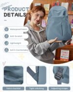 Small Blue Backpack for School Women Girls, Waterproof Bookbag Cute High School Backpack for Men Teen Boys, Lightweight Travel College Back Pack Mochilas Escolares para Casual Daypack Rucksack - Image 5