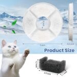 12 Pack Cat Water Fountain Filter, 8 Pcs Cat Fountain Filters Replacement Dia is 5" & 4 Pcs Pre-Filter Sponges for 81oz / 2.4L Round Automatic Pet Water Fountain Dog Dispenser, 3-Filtration System - Image 4