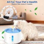 12 Pack Cat Water Fountain Filter, 8 Pcs Cat Fountain Filters Replacement Dia is 5" & 4 Pcs Pre-Filter Sponges for 81oz / 2.4L Round Automatic Pet Water Fountain Dog Dispenser, 3-Filtration System - Image 7