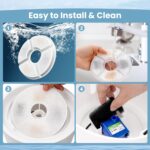 12 Pack Cat Water Fountain Filter, 8 Pcs Cat Fountain Filters Replacement Dia is 5" & 4 Pcs Pre-Filter Sponges for 81oz / 2.4L Round Automatic Pet Water Fountain Dog Dispenser, 3-Filtration System - Image 8