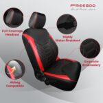 FREESOO Seat Covers for Jeep Wrangler JK 4 Door 2013 2014 2015 2016 2017 1:1 Custom Seat Covers Faux Leather - BLACKGRED - Image 4