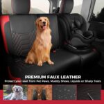 FREESOO Seat Covers for Jeep Wrangler JK 4 Door 2013 2014 2015 2016 2017 1:1 Custom Seat Covers Faux Leather - BLACKGRED - Image 7