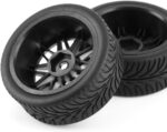 GLOBACT 12mm Hex Wheels and Tires OD 2.55" Rubber Tires for Traxxas HSP Tamiya HPI Kyosho Redcat Exceed 1/10 RC On-Road Touring Car WLtoys 144001 1/14 RC Buggy (Silver) - Image 6