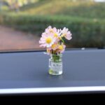Daisy Flower Car Accessories for Women Interior Aesthetic, 3 Pcs Daisy Cute Car Dashboard Decorations - Image 5