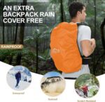 Hiking Backpack, Waterproof Hiking Daypack with 3L Water Bladder and Rain Cover, Lightweight Travel Camping Backpack for Men Women (Khaki) - Image 7