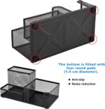 Mesh Desk Organizer, Pen and Stationery Holder with 3 Compartments for Office Supplies, Sticky Notes, and Small Accessories, Desktop Caddy for Home, School, and Workspace – Powder-Coated Black Metal - Image 6