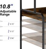 Warmiehomy 4 Tier 24" x 24" Printer Stand with Adjustable Storage Shelf - Large Tall Printer Table with Wheels - Rolling Cart for 3D Laser Printer - Home Office Small Spaces Organization (Brown) - Image 4