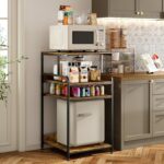 Warmiehomy 4 Tier 24" x 24" Printer Stand with Adjustable Storage Shelf - Large Tall Printer Table with Wheels - Rolling Cart for 3D Laser Printer - Home Office Small Spaces Organization (Brown) - Image 6