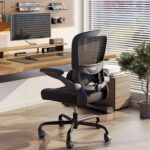 TRALT Ergonomic Office Chair - Desk Chair with Adjustable Lumbar Support Computer Chair - Mesh Comfy Chair with Flip-up Armrests - Gaming Chairs for Adults Home Office (Leather, Black) - Image 10