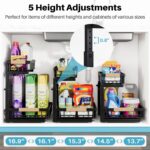 Under Sink Organizer,2 Packs 2 Tier Sliding Pull Out Cabinet Storage Shelf, Metal Drawer for Kitchen Bathroom Cabinet, Under Sink Organizer Organization Rack, Rust-Resistant Black - Image 3
