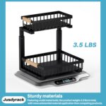 Under Sink Organizer,2 Packs 2 Tier Sliding Pull Out Cabinet Storage Shelf, Metal Drawer for Kitchen Bathroom Cabinet, Under Sink Organizer Organization Rack, Rust-Resistant Black - Image 8