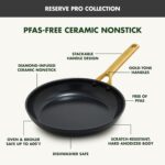 GreenPan Nonstick Reserve Pro 10 Piece Cookware Set, NSF Certified Ceramic, Hard Anodized PFAS-Free Pots & Pans Set with Lids, Stainless Steel Handles, Oven & Dishwasher Safe, Black - Image 8