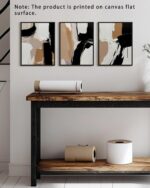 KUVIOKE Black Abstract Framed Canvas Wall Art Minimalist Graffiti Pastel Wall Decor Modern Art Painting Home Decor 11x14in (Black Framed) - Image 4