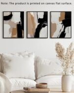 KUVIOKE Black Abstract Framed Canvas Wall Art Minimalist Graffiti Pastel Wall Decor Modern Art Painting Home Decor 11x14in (Black Framed) - Image 5