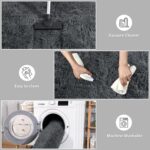 DweIke Fluffy Dark Grey 4x6 Area Rugs for Bedroom Living Room, Soft Plush Shaggy Deep Gray Girls Boys Kids Rug, Non-Slip and Machine Washable Carpet for Dorm Nursery Classroom Decor - Image 7
