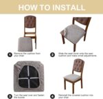 Waterproof Chair Seat Cover for Dining Room-Stretchy Washable Chair Seat Covers Set of 6-Kitchen Chair Seat Slipcovers Protector for Home Restaurant Banquet (Taupe,Large) - Image 6
