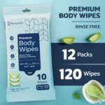 120 XL Shower Wipes – Body Wipes for Adults Bathing No Rinse – 12 Packs of 10 – Extra Moist Bath with Aloe & Vitamin E for Camping, Travel, Gym & Bedridden Care - Image 7