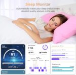 Fit Ring for Women Men, Ring Health Tracker with Heart Rate,Blood Oxygen,Heart Rate Variability, Stress, Sleep Monitor, Step Counter, Smart Ring for iPhone & Android, No Subscription Fee (Black, 7#) - Image 3