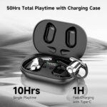 Open Ear Clip Wireless Earbuds Bone Conduction Headphones, Bluetooth 5.4, Open Ear Design for Running Fitness,office，Built-in Mic, IPX7 Waterproof, LED Display Charging Case,Ear Hooks Ear Buds - Image 5