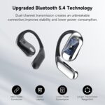 Open Ear Clip Wireless Earbuds Bone Conduction Headphones, Bluetooth 5.4, Open Ear Design for Running Fitness,office，Built-in Mic, IPX7 Waterproof, LED Display Charging Case,Ear Hooks Ear Buds - Image 6