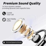 Open Ear Clip Wireless Earbuds Bone Conduction Headphones, Bluetooth 5.4, Open Ear Design for Running Fitness,office，Built-in Mic, IPX7 Waterproof, LED Display Charging Case,Ear Hooks Ear Buds - Image 7