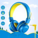 Kids Headphones-Noot Products K33 Foldable Stereo Tangle-Free 5ft Long cord 3.5mm Jack Plug in Wired On-Ear Headset for Children/Teens/Boys/Girls/ipad/School/Kindle/Travel/Plane/Tablet (Electric Blue) - Image 5