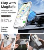 Strong Magnetic for iPhone 15 Pro Case, [Compatible with MagSafe] [Military-Grade Drop Tested] Shockproof Protective Slim Thin Translucent Cover for iPhone 15 Pro Phone Case, GradientGray - Image 3