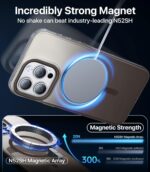Strong Magnetic for iPhone 15 Pro Case, [Compatible with MagSafe] [Military-Grade Drop Tested] Shockproof Protective Slim Thin Translucent Cover for iPhone 15 Pro Phone Case, GradientGray - Image 4