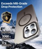 Strong Magnetic for iPhone 15 Pro Case, [Compatible with MagSafe] [Military-Grade Drop Tested] Shockproof Protective Slim Thin Translucent Cover for iPhone 15 Pro Phone Case, GradientGray - Image 5