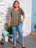 BELAROI Plus Size Womens Tops Summer T Shirts Casual Short Sleeve V Neck Loose Fit Blouses Tunics - Image 6