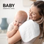 Synrroe Burp Cloths Large, Muslin Burp Cloths for Baby, Extra Absorbent and Soft, 6 Layers 20 by 10 Inches 100% Cotton (White Large 4 Pack) - Image 3