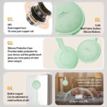 White Noise Sound Machine, Portable Sound Machine for Sleeping Adults & Baby, with Bluetooth 5.1/24 Soothing Sounds/Battery Powered/3 Timer Memory Function for Office/Bedroom/Travel（Green） - Image 3