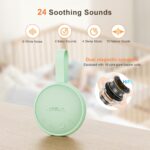 White Noise Sound Machine, Portable Sound Machine for Sleeping Adults & Baby, with Bluetooth 5.1/24 Soothing Sounds/Battery Powered/3 Timer Memory Function for Office/Bedroom/Travel（Green） - Image 8