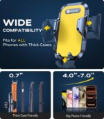 VICSEED [True Strongest Suction] [Rally Racing-Grade Stability] Phone Holders for Your Car 2025 Upgraded Car Phone Holder Mount Truck Stand Cradle for iPhone Samsung All Phones, Yellow - Image 5