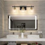 SOLFART Vintage 3-Light Bathroom Vanity Light Over Mirror Globe Vanity Light Fixtures for Bathroom Glass Shade Bath Fixtures 3 Lights - Image 4