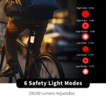 LKT Bike Camera with Tail Light – 2K HDR Cycling Dash Cam, 6 Flash Modes, STARVIS Sensor, 32GB Card Included, Front & Rear Mount, IP66 Waterproof, 7H Battery, Real-Time Monitoring & App Control - Image 5