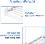 NiHome 4-Pack Stackable Plastic Kitchen Storage Shelf Foldable Rack - White Kitchen Cabinet Organizer and Storage Shelves Stackable Expandable Storage Racks for Counter Cabinet Pantry - Image 5