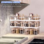 NiHome 4-Pack Stackable Plastic Kitchen Storage Shelf Foldable Rack - White Kitchen Cabinet Organizer and Storage Shelves Stackable Expandable Storage Racks for Counter Cabinet Pantry - Image 9