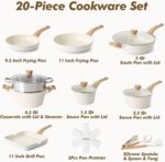 SENSARTE Ceramic Cookware Sets, Pots and Pans Set Nonstick, 20-Piece Induction Cookware, Non-toxic Healthy Non Stick Kitchen Cooking Set with Stay-Cool Handles, PFAS PTFE PFOA PFOS Free - Image 4