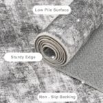 8x10 Modern Abstract Rug Washable Area Rugs for Living Room Bedroom Dining Room Non-Slip Low Pile Neutral Large Rug Soft Indoor Floor Carpet, Gray - Image 7