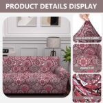 Stretch Couch Covers for 2 Separate Cushion Couch Sofa - Floral Printed Couch Sofa Cover,Washable Sofa Slipcover,Pet Friendly Furniture Protector with Elastic Bottom, Universal Fit for Home - Image 3