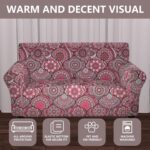 Stretch Couch Covers for 2 Separate Cushion Couch Sofa - Floral Printed Couch Sofa Cover,Washable Sofa Slipcover,Pet Friendly Furniture Protector with Elastic Bottom, Universal Fit for Home - Image 4
