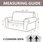 Stretch Couch Covers for 2 Separate Cushion Couch Sofa - Floral Printed Couch Sofa Cover,Washable Sofa Slipcover,Pet Friendly Furniture Protector with Elastic Bottom, Universal Fit for Home - Image 5