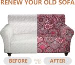 Stretch Couch Covers for 2 Separate Cushion Couch Sofa - Floral Printed Couch Sofa Cover,Washable Sofa Slipcover,Pet Friendly Furniture Protector with Elastic Bottom, Universal Fit for Home - Image 6