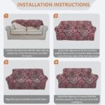 Stretch Couch Covers for 2 Separate Cushion Couch Sofa - Floral Printed Couch Sofa Cover,Washable Sofa Slipcover,Pet Friendly Furniture Protector with Elastic Bottom, Universal Fit for Home - Image 7